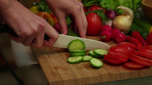 kitchen set vegetables cutting